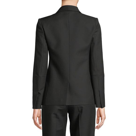 Helmut Lang Shiny Lapel One Button Canvas Tux Blazer Black Size 8 Classic Chic - Picture 2 of 16